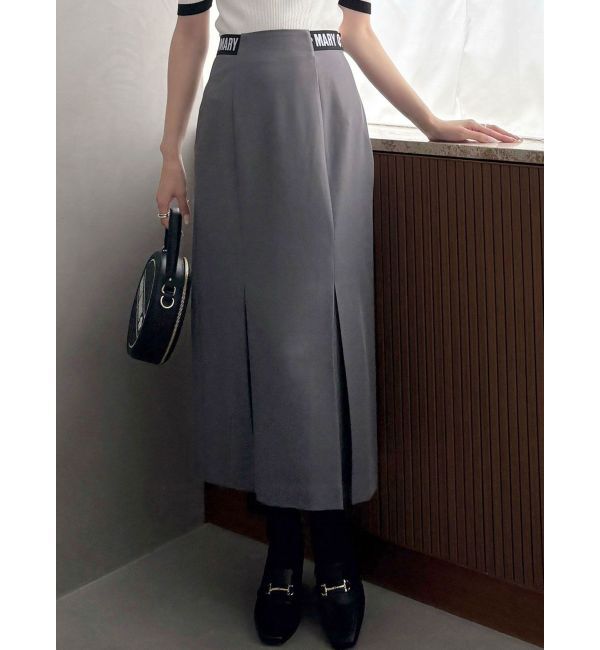MERCURYDUO「【MARY QUANTコラボ】サイドロゴナロースカート【セットアップ着用可】」|スカート|グレー
