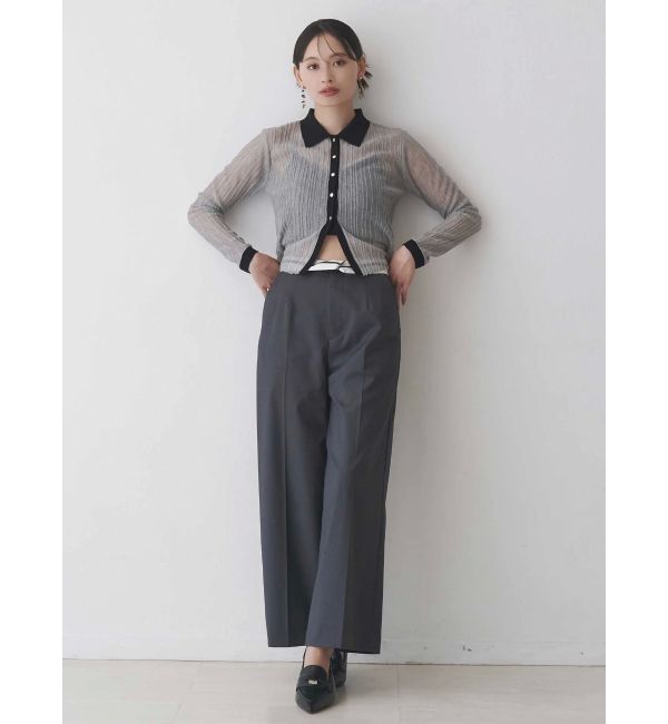 MERCURYDUO「メタルボタンシアーリブポロニット」|ニット・セーター|