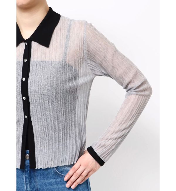 MERCURYDUO「メタルボタンシアーリブポロニット」|ニット・セーター|