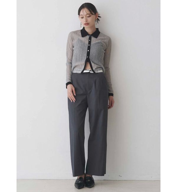 MERCURYDUO「メタルボタンシアーリブポロニット」|ニット・セーター|