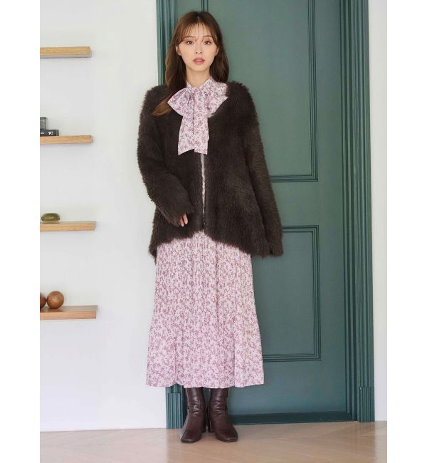 MERCURYDUO「ファーライクシャギーミドルカーディガン」|カーディガン|