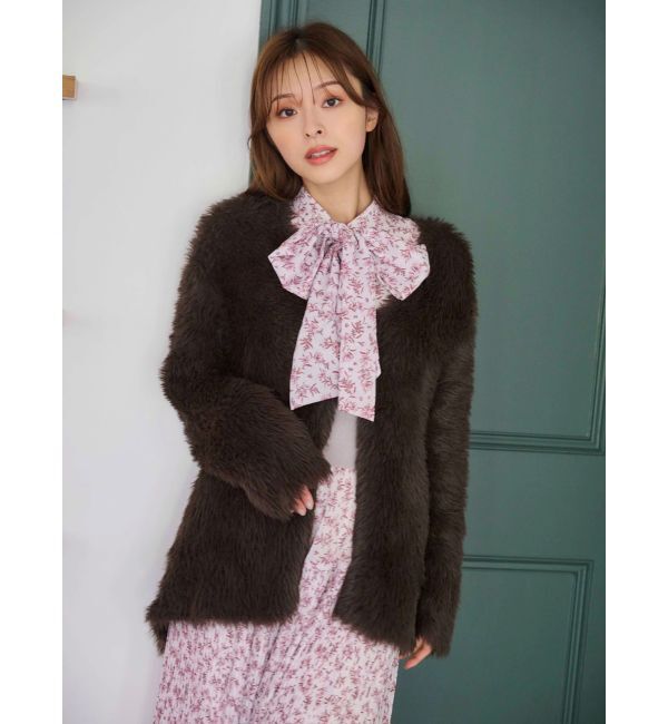 MERCURYDUO「ファーライクシャギーミドルカーディガン」|カーディガン|