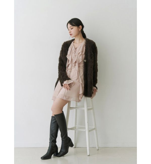 MERCURYDUO「ファーライクシャギーミドルカーディガン」|カーディガン|