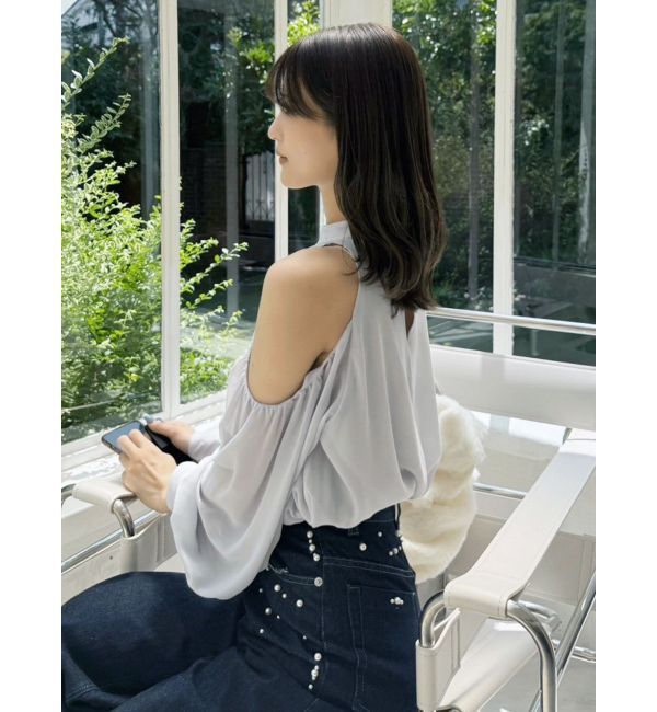 MERCURYDUO「シフォンアメスリオフショルブラウス」|シャツ・ブラウス|