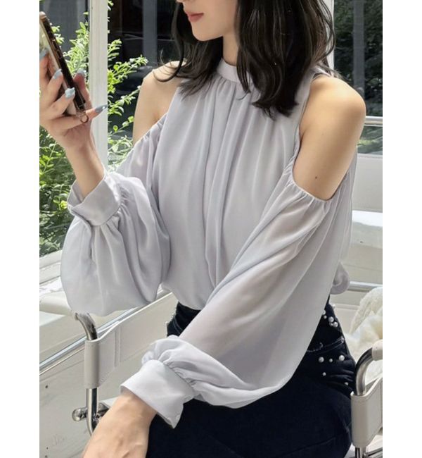 MERCURYDUO「シフォンアメスリオフショルブラウス」|シャツ・ブラウス|