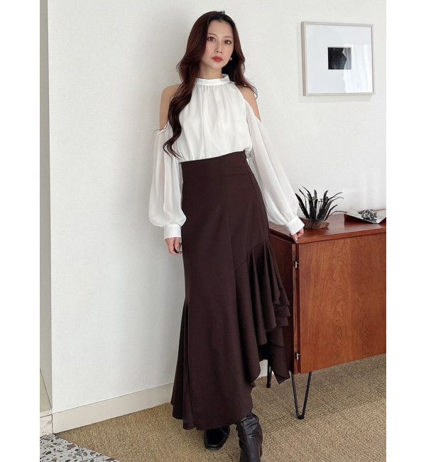 MERCURYDUO「シフォンアメスリオフショルブラウス」|シャツ・ブラウス|