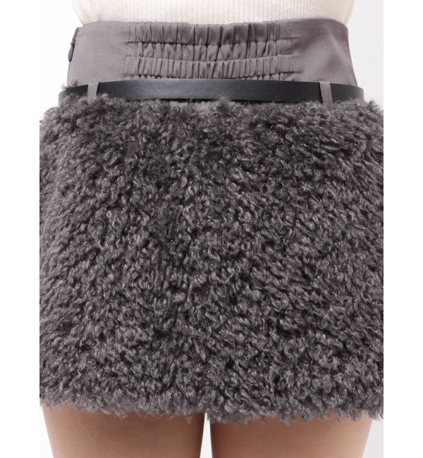 MERCURYDUO「プードルファーライクミニスカート」|スカート|