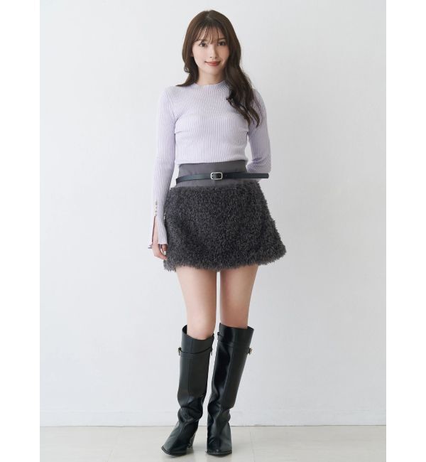 MERCURYDUO「プードルファーライクミニスカート」|スカート|