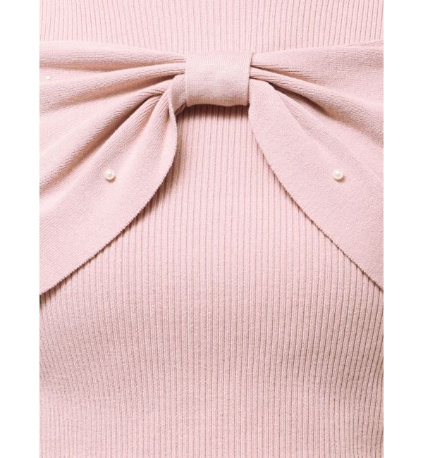 MERCURYDUO「オフショルリボンパールニット」|ニット・セーター|
