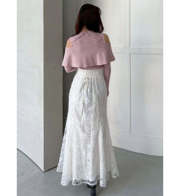 MERCURYDUO「オフショルリボンパールニット」|ニット・セーター|