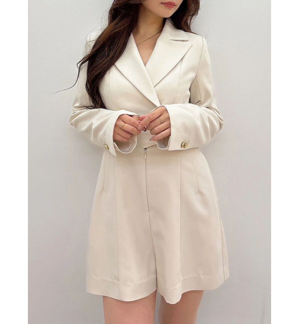 MERCURYDUO「フィットアンドフレアジャケットミニロンパース」|その他|