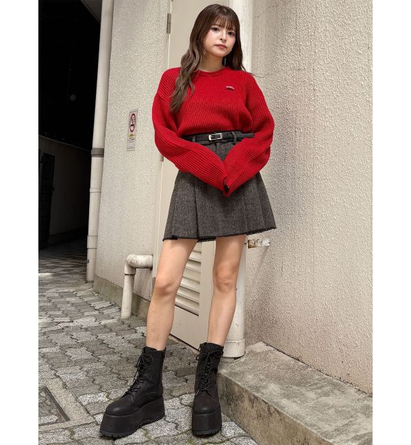 MURUA「プラットフォームレースアップブーツ」|ロングブーツ|