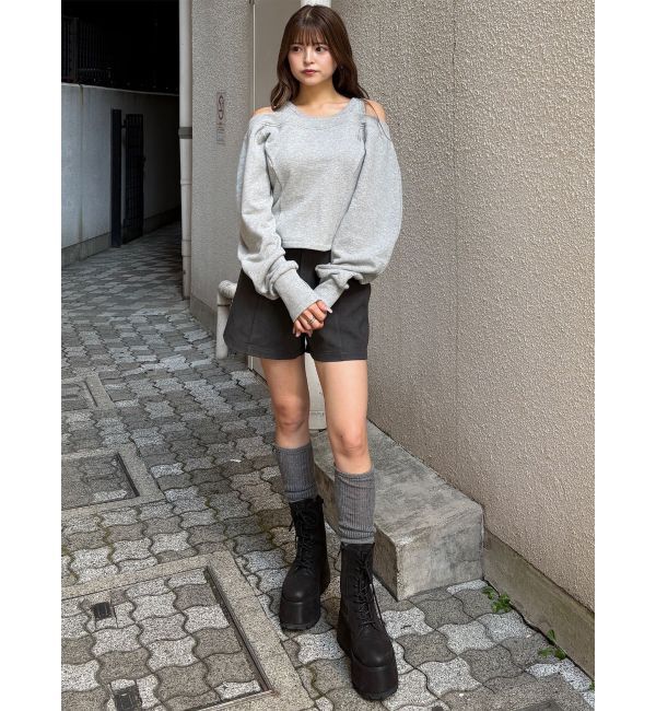 MURUA「プラットフォームレースアップブーツ」|ロングブーツ|