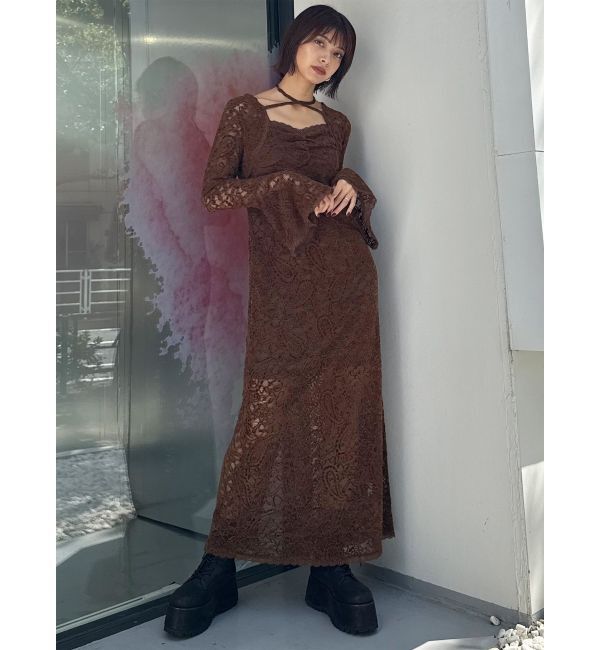 MURUA「プラットフォームレースアップブーツ」|ロングブーツ|