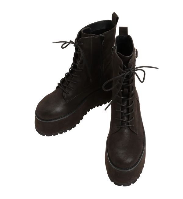 MURUA「プラットフォームレースアップブーツ」|ロングブーツ|