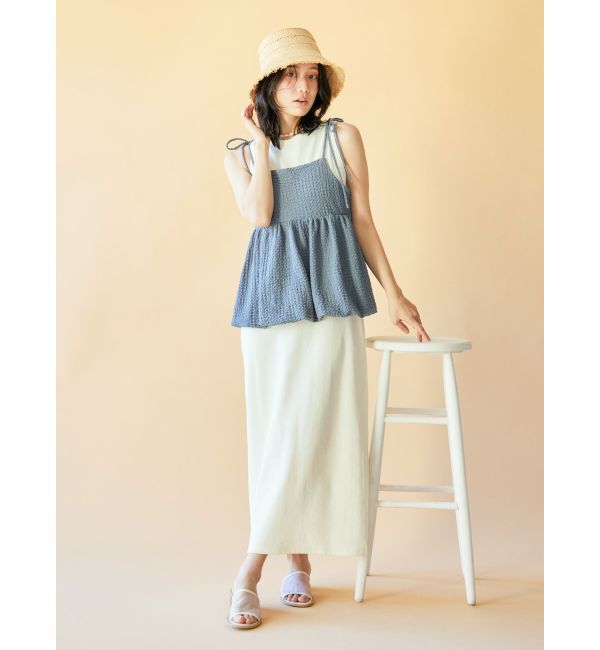 Ungrid「【WEB限定】バルーンデザインジャカードキャミ」|キャミソール|