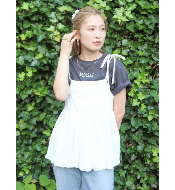 Ungrid「【WEB限定】バルーンデザインジャカードキャミ」|キャミソール|