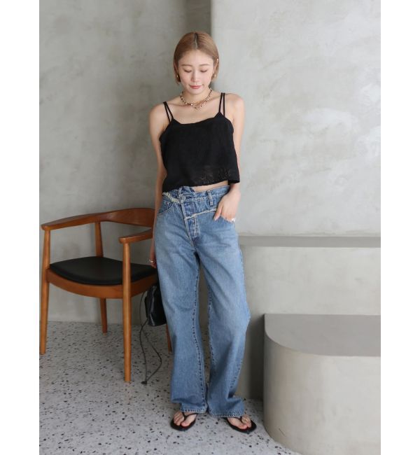 Ungrid「ウエストデザインリメイクデニム」|デニム|