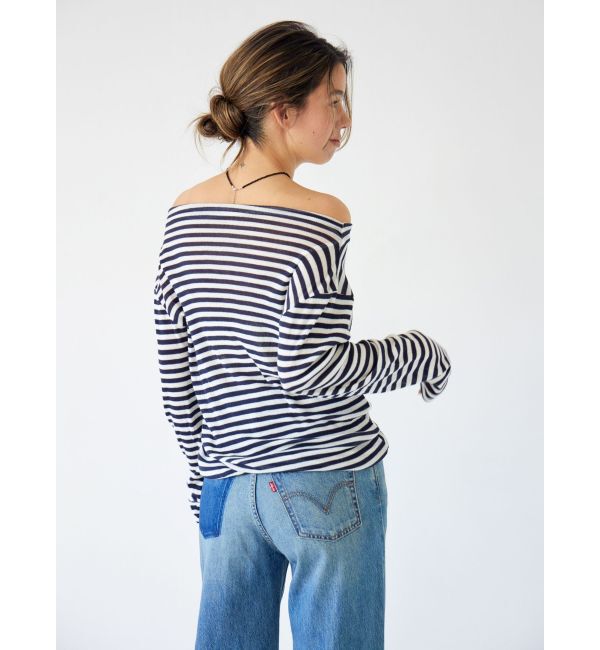 Ungrid「オフショルデザインシアーロングスリーブTee」|Tシャツ・カットソー|