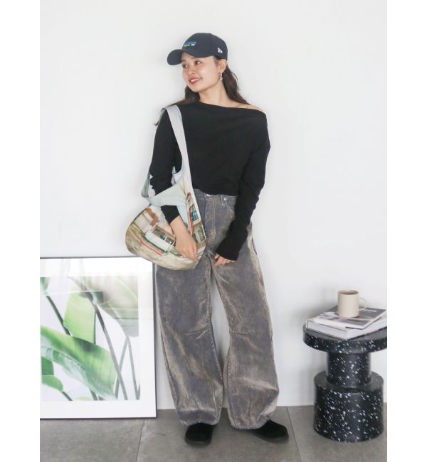 Ungrid「オフショルデザインシアーロングスリーブTee」|Tシャツ・カットソー|