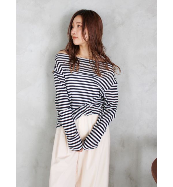 Ungrid「オフショルデザインシアーロングスリーブTee」|Tシャツ・カットソー|