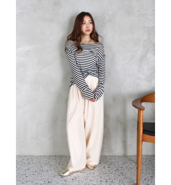 Ungrid「オフショルデザインシアーロングスリーブTee」|Tシャツ・カットソー|