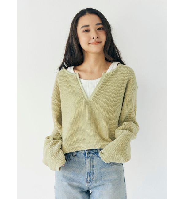 Ungrid「モールダブルフェイスロングスリーブTee」|Tシャツ・カットソー|