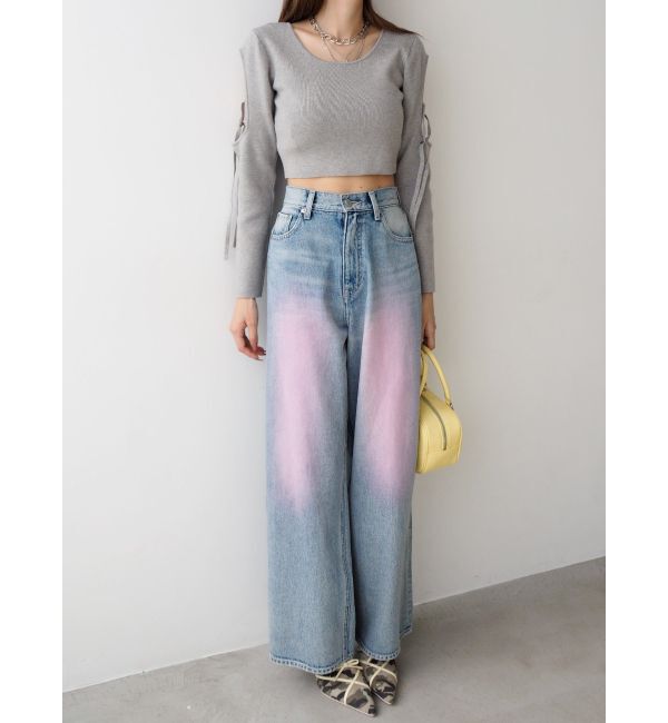 EVRIS「カラールーズワイドデニムパンツ」|デニム|