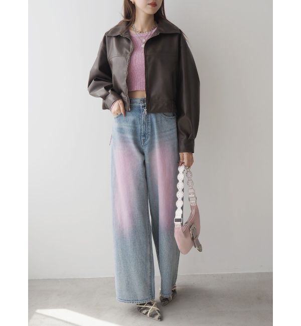 EVRIS「カラールーズワイドデニムパンツ」|デニム|
