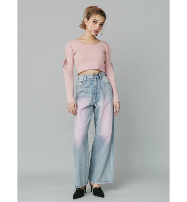 EVRIS「カラールーズワイドデニムパンツ」|デニム|