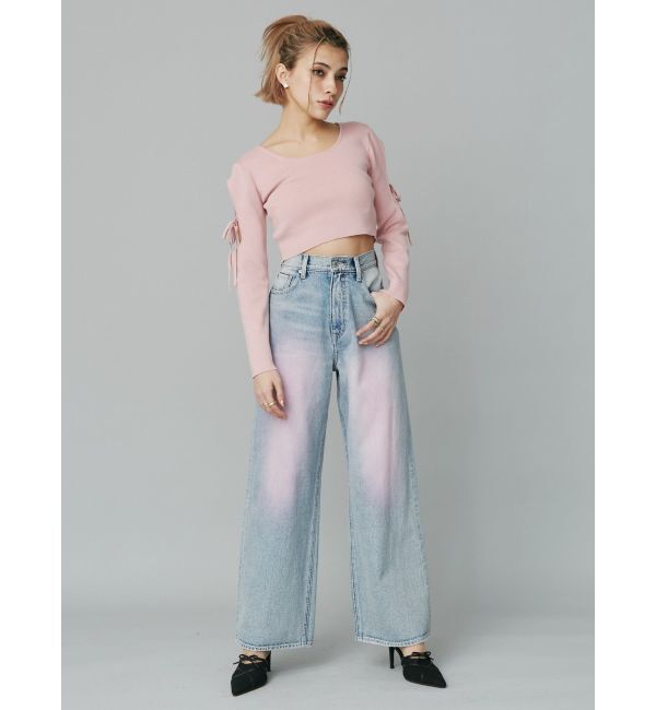 EVRIS「カラールーズワイドデニムパンツ」|デニム|