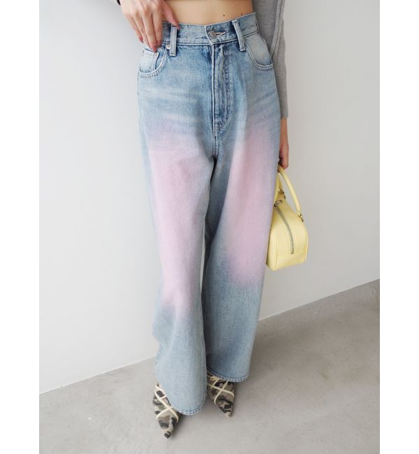 EVRIS「カラールーズワイドデニムパンツ」|デニム|ブルー