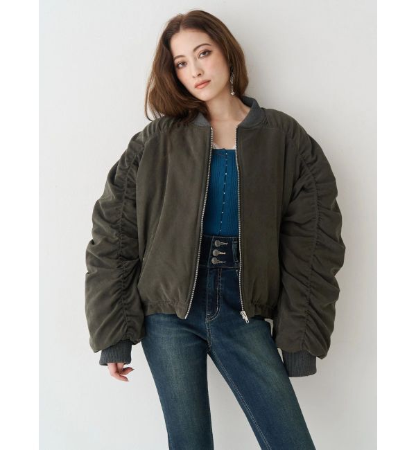 EVRIS「ボリュームギャザーショートMA-1」|ブルゾン・スタジャン|