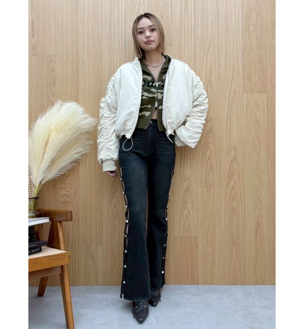 EVRIS「ボリュームギャザーショートMA-1」|ブルゾン・スタジャン|