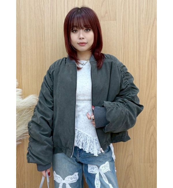 EVRIS「ボリュームギャザーショートMA-1」|ブルゾン・スタジャン|