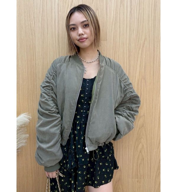 EVRIS「ボリュームギャザーショートMA-1」|ブルゾン・スタジャン|