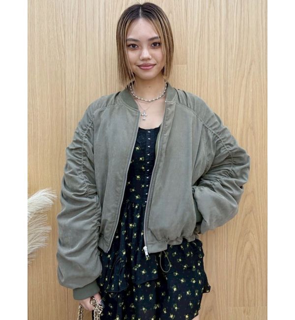 EVRIS「ボリュームギャザーショートMA-1」|ブルゾン・スタジャン|