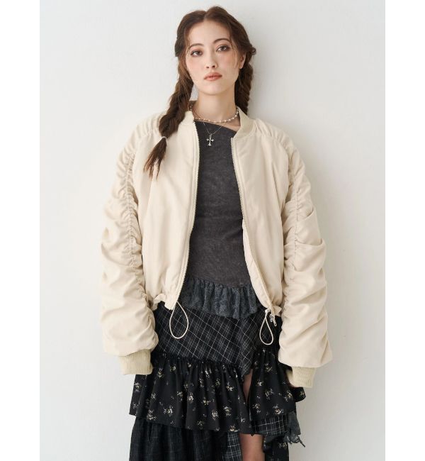 EVRIS「ボリュームギャザーショートMA-1」|ブルゾン・スタジャン|