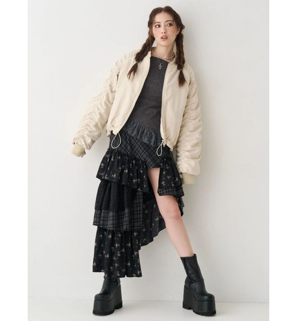 EVRIS「ボリュームギャザーショートMA-1」|ブルゾン・スタジャン|