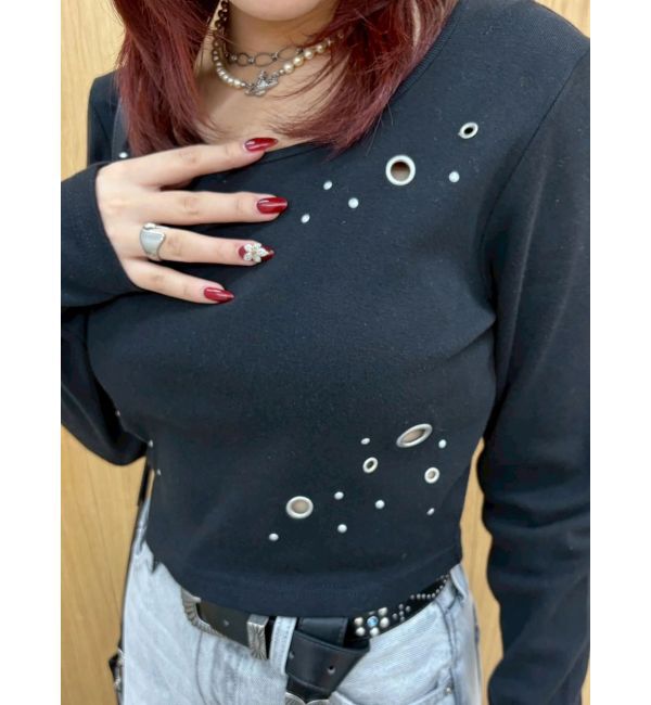 EVRIS「アイレットクロップドロンＴ」|Tシャツ・カットソー|