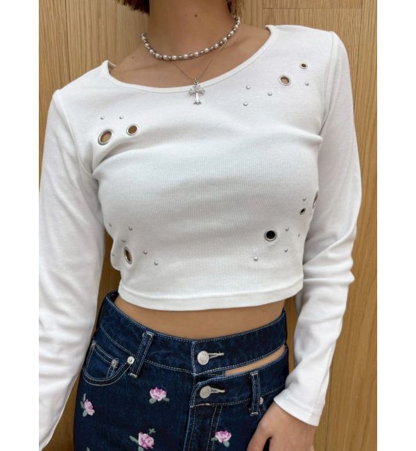 EVRIS「アイレットクロップドロンＴ」|Tシャツ・カットソー|
