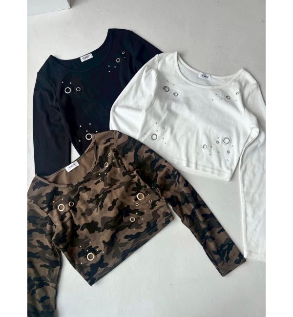 EVRIS「アイレットクロップドロンＴ」|Tシャツ・カットソー|