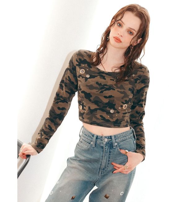 EVRIS「アイレットクロップドロンＴ」|Tシャツ・カットソー|