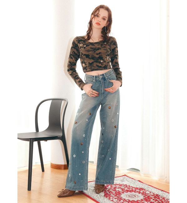 EVRIS「アイレットクロップドロンＴ」|Tシャツ・カットソー|