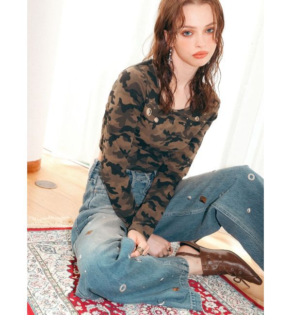 EVRIS「アイレットクロップドロンＴ」|Tシャツ・カットソー|