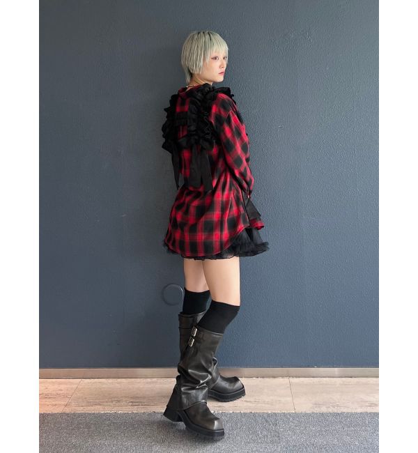 jouetie「ウエストベルトチェックシャツ」|シャツ・ブラウス|
