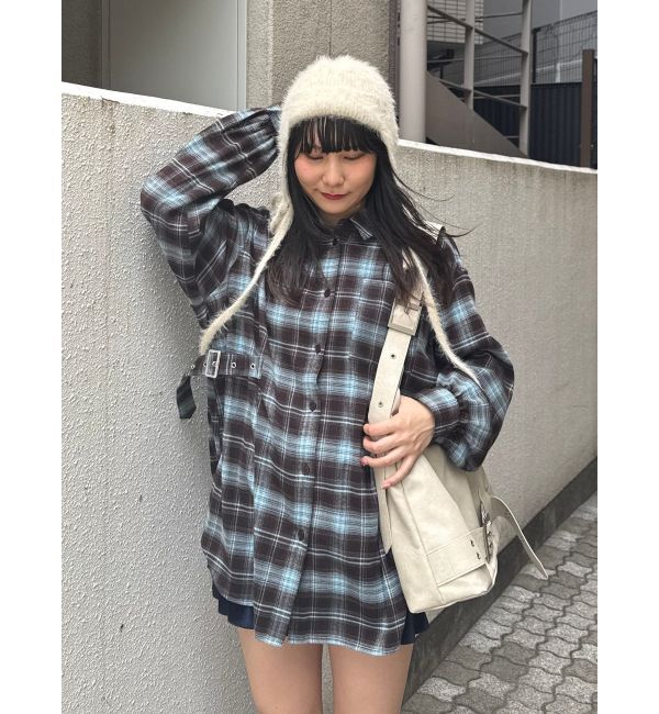 jouetie「ウエストベルトチェックシャツ」|シャツ・ブラウス|
