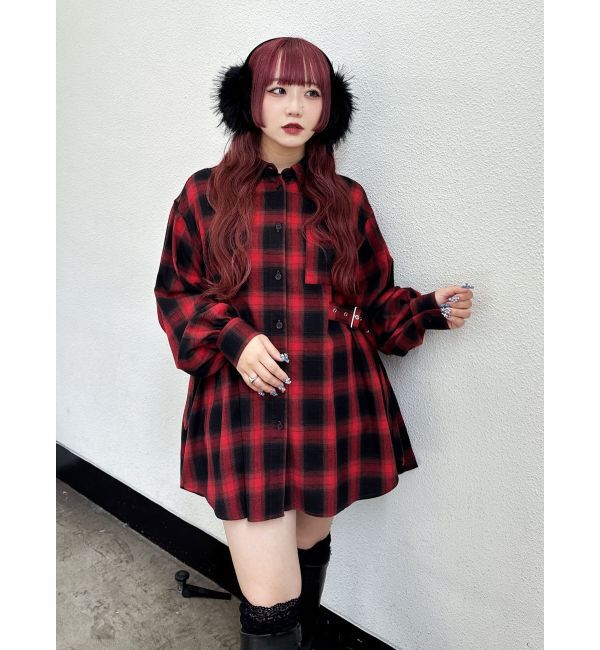 jouetie「ウエストベルトチェックシャツ」|シャツ・ブラウス|