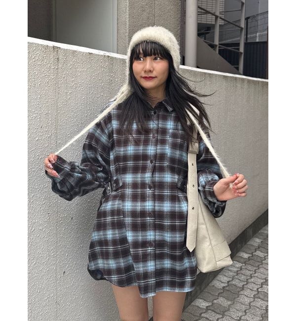 jouetie「ウエストベルトチェックシャツ」|シャツ・ブラウス|ブラウン