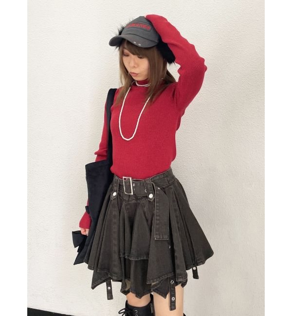 jouetie「ベーシックカラーハイネックニット」|ニット・セーター|レッド